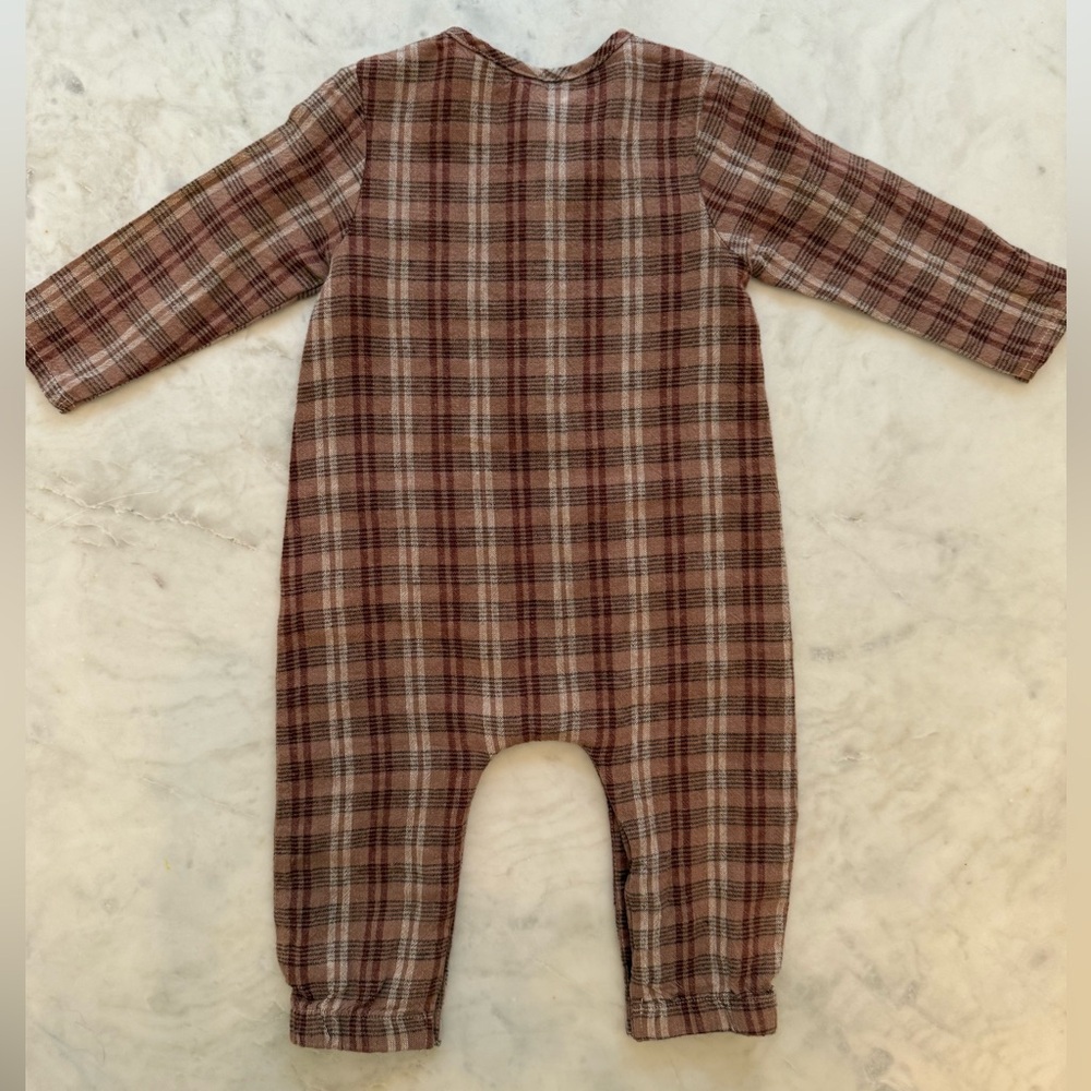 NWT Rylee + Cru Long Sleeve Woven Jumpsuit in Autumn Plaid, Size 6-12M